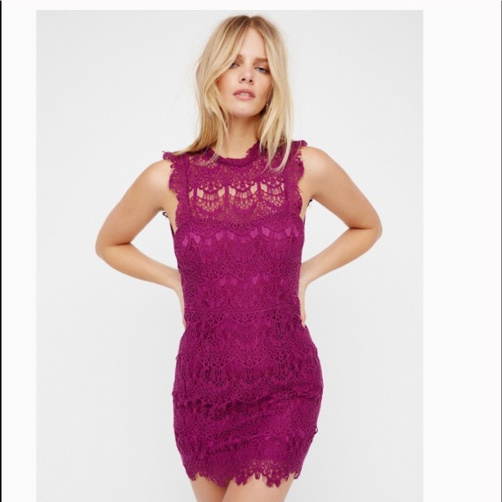 Purple lace free people cocktail dress